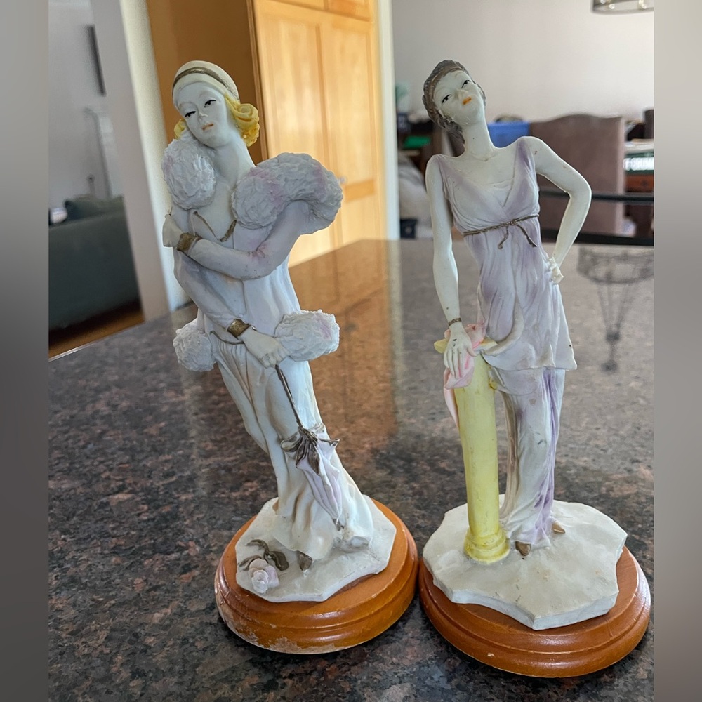 Pair of Art Deco 1920s Style Flapper Figurines